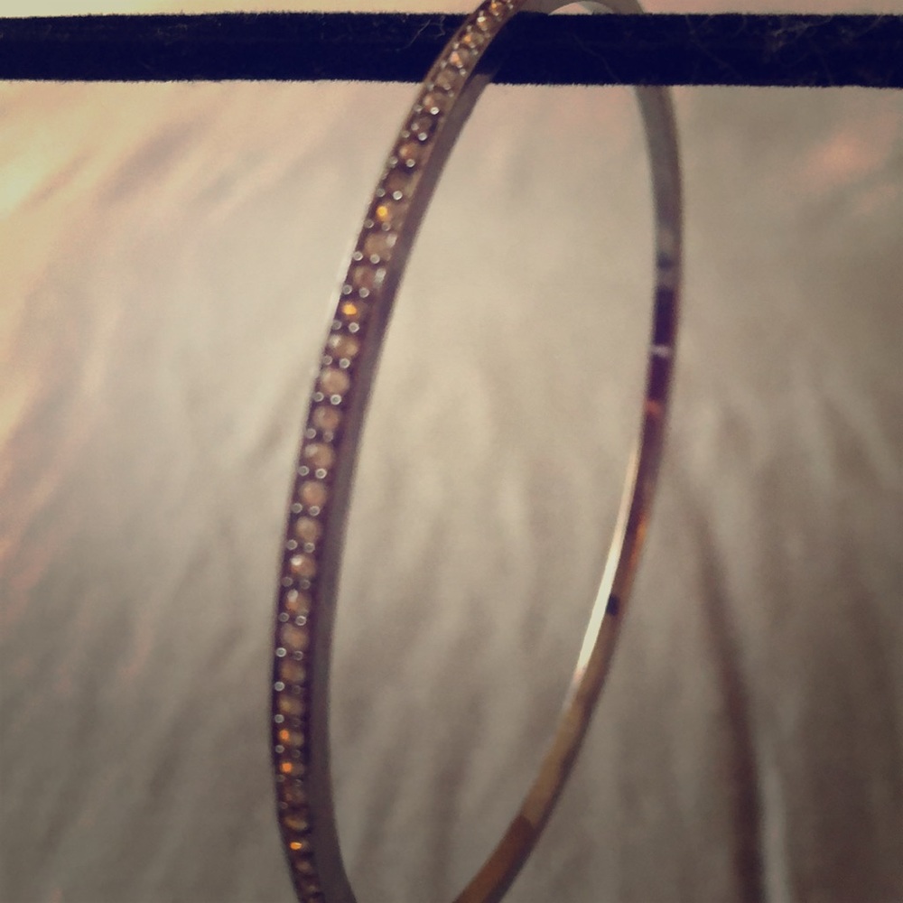 Swarovski Silver pave stud bangle THIN